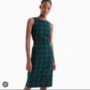 J. Crew Blackwatch Tartan Plaid Belted Sleeveless Dress Size 6